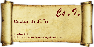 Csuba Irén névjegykártya
